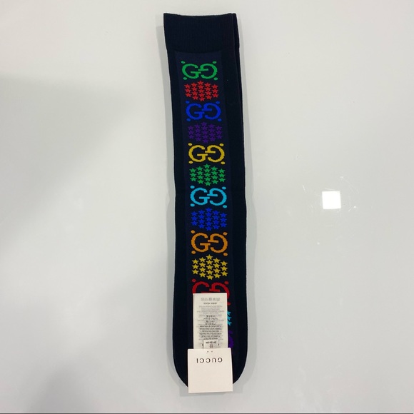 Gucci Psychedelic Multicolor Rainbow GG Logo Socks - Picture 4 of 10